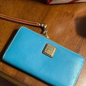 Dooney & Bourke Blue Leather Wristlet